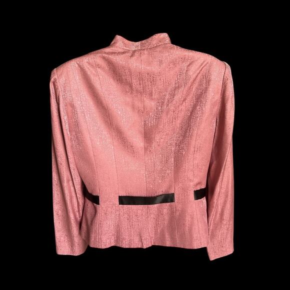 Vintage Adriana Papell Petites Dusty Rose Jewel Tone Jacquard Blazer Size‎ 10P - Picture 5 of 7